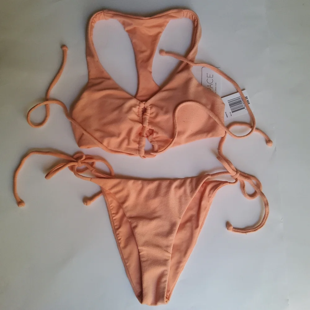 L*Space Terrycloth 2Pcs Bikini Swimsuit Set Dax Top and Lennox Bottom Classic S